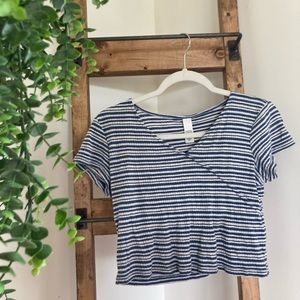 old navy Blue and white striped top